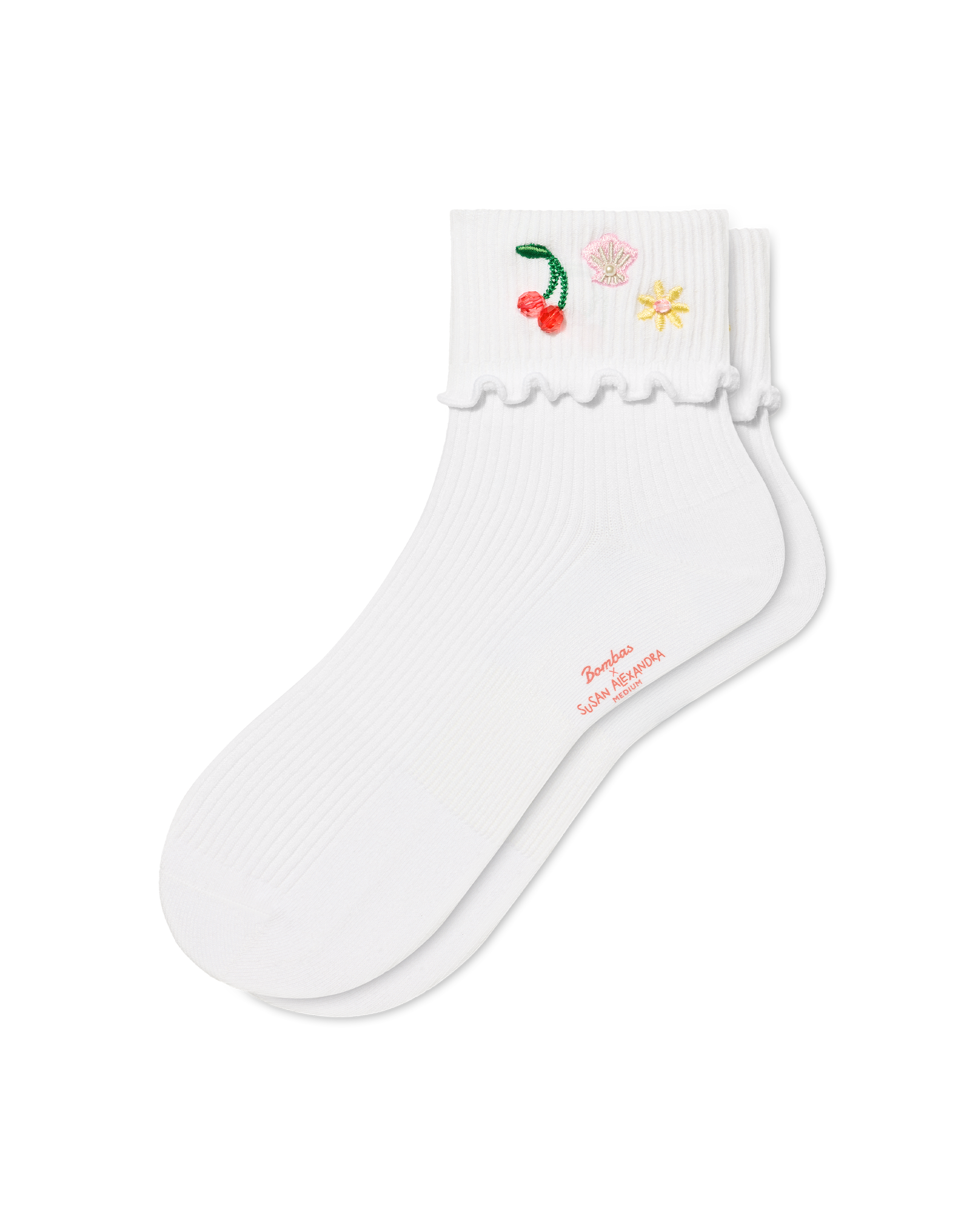 Bombas x SA Embellished Ruffle Rib Quarter Socks – Susan Alexandra