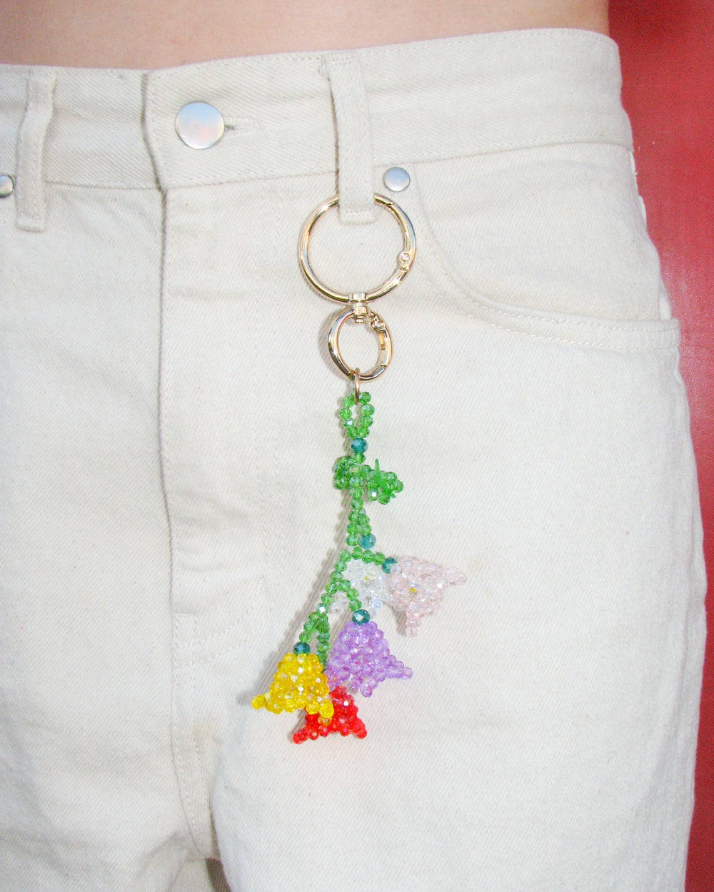 Rainbow Petunia Bag Charm
