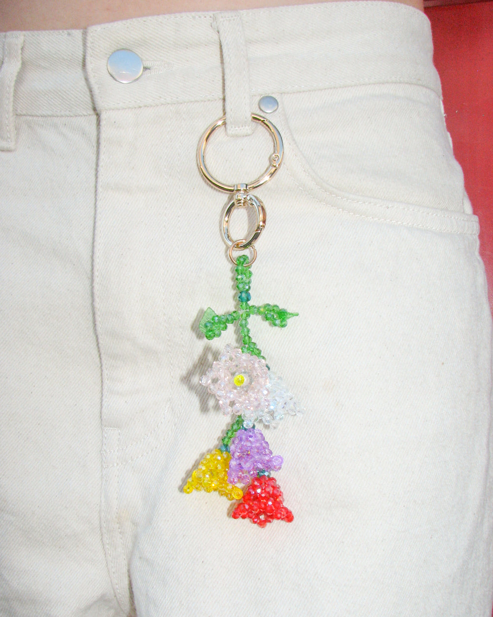 Rainbow Petunia Bag Charm