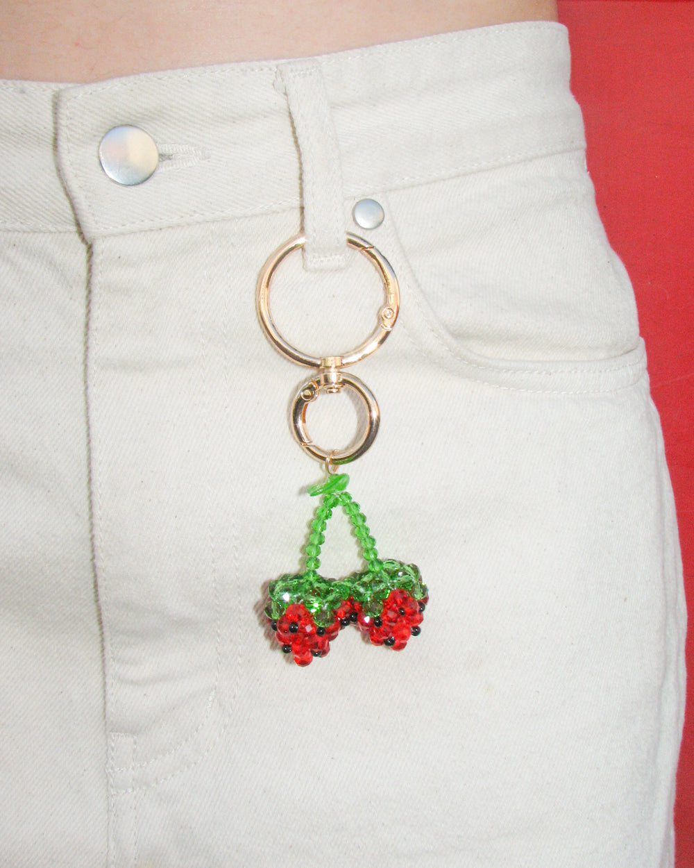 Twin Strawberries Bag Charm