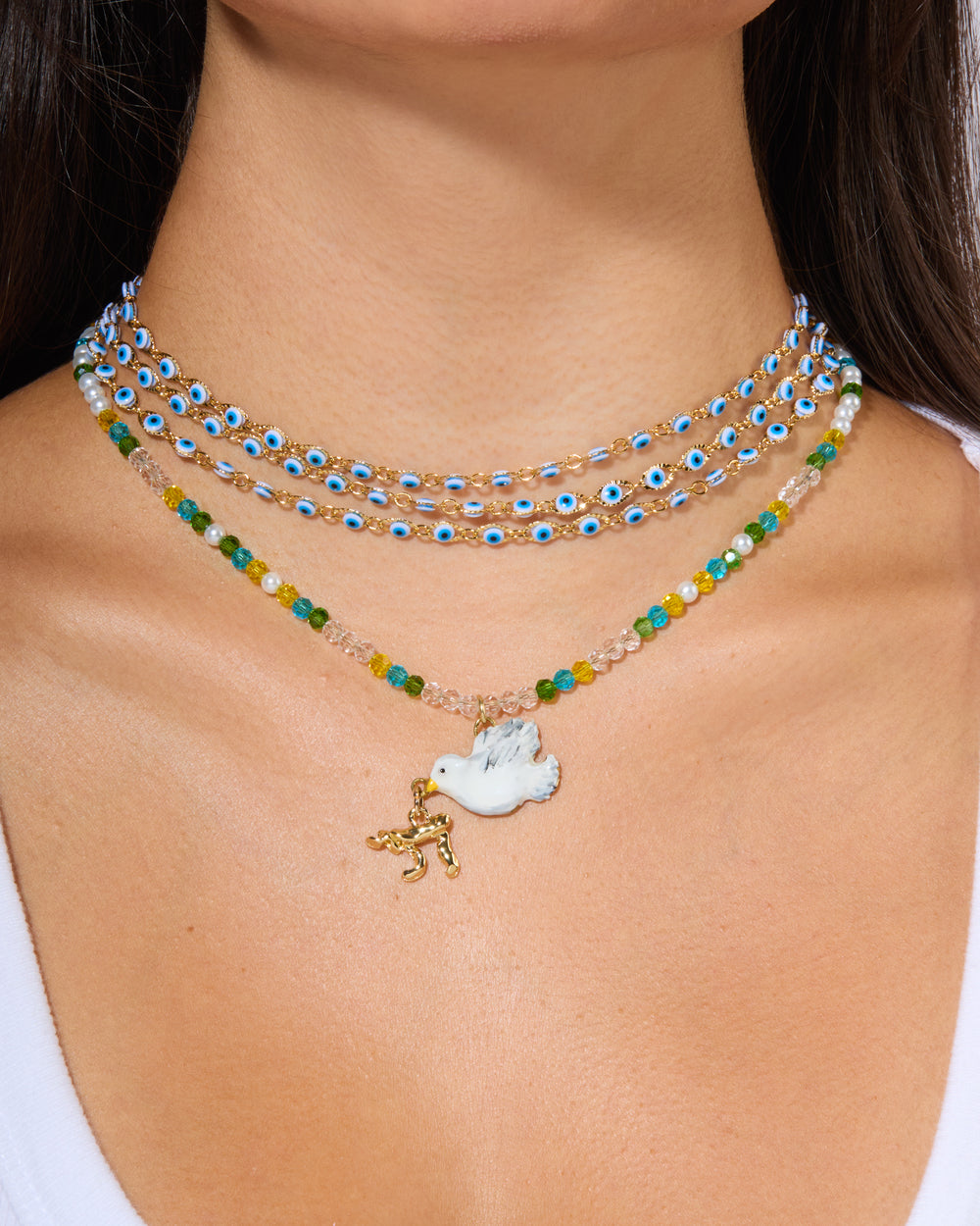 Peace, Dove, Happiness Necklace