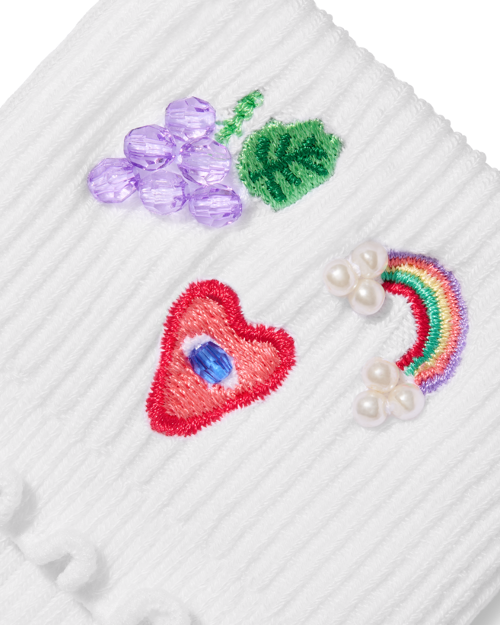 Bombas x SA Embellished Ruffle Rib Quarter Socks