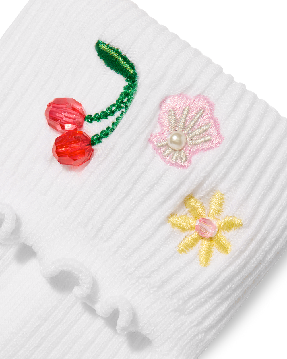 Bombas x SA Embellished Ruffle Rib Quarter Socks