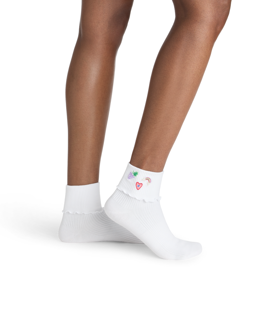 Bombas x SA Embellished Ruffle Rib Quarter Socks