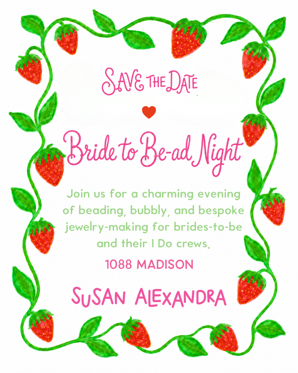 Bride to Be-ad Night with Susan Alexandra