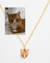 Load image into Gallery viewer, *CUSTOM* Pet Portrait Necklace in Gold