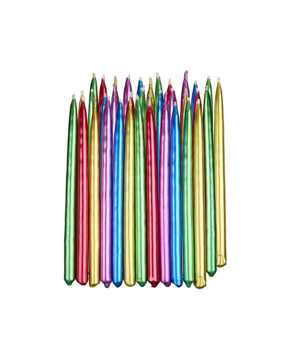Colorful Metallic Menorah Candles