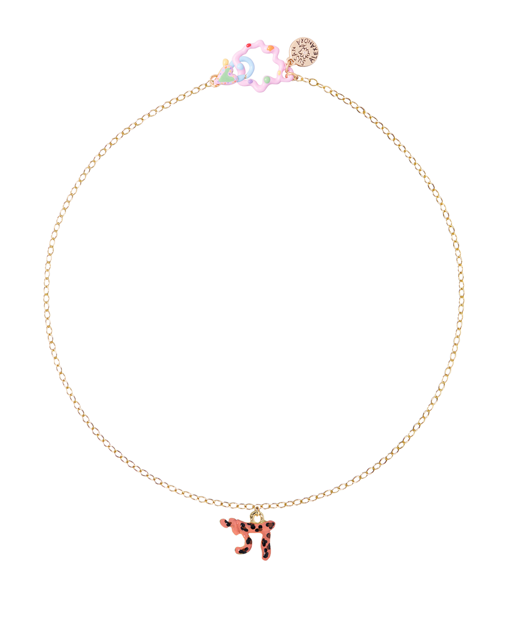 Painted Chai Necklace in Bronze