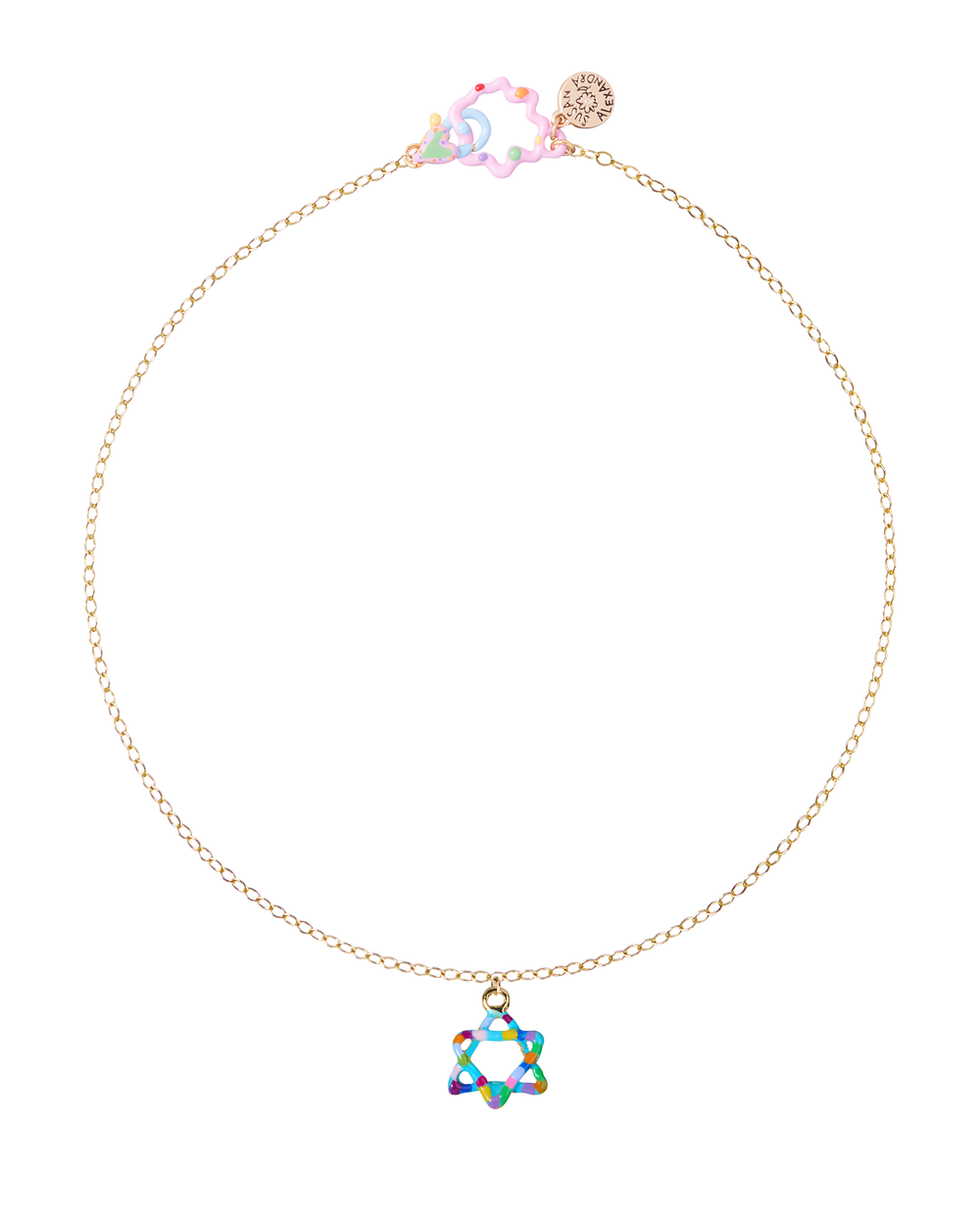 Painted Prayer Necklace in Bronze