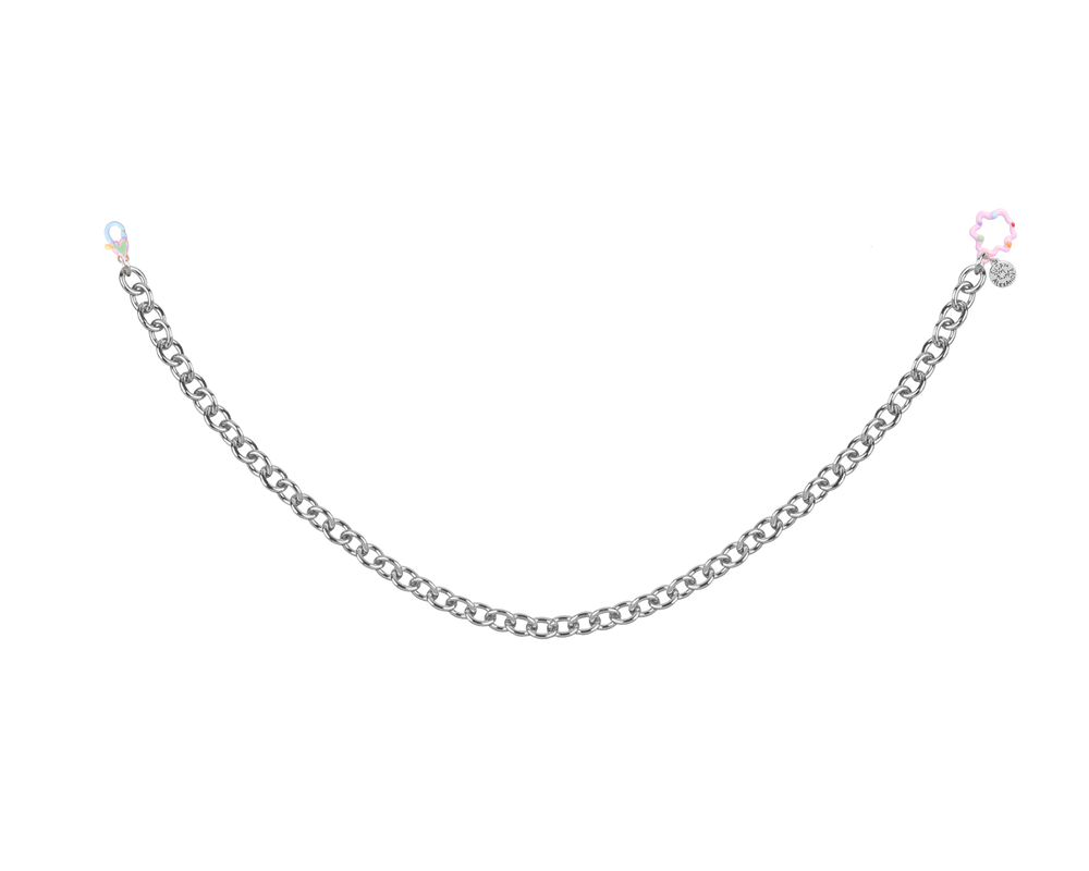 Chrome Tiny Joys Necklace on Chunky Chain