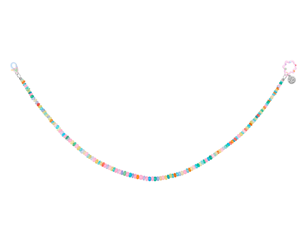 Chrome Tiny Joys Necklace on Chantilly Opal Chain