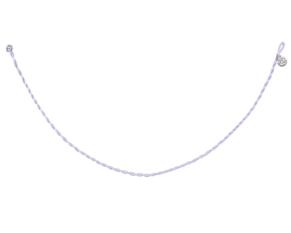 Chrome Tiny Joys Necklace on Lavender Wishlette Cord