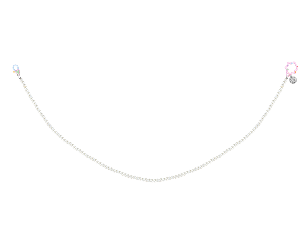 Chrome Tiny Joys Necklace on Pearly Chain