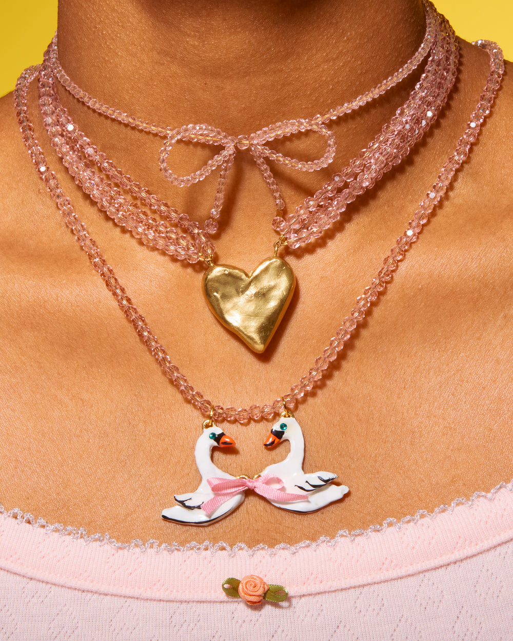 Kissing Swans Necklace