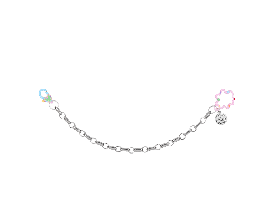 Curtsy Letters Bracelet on Sterling Silver Locomotion Chain
