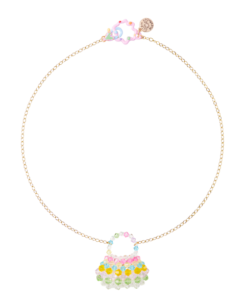 Crystal bag necklace deals