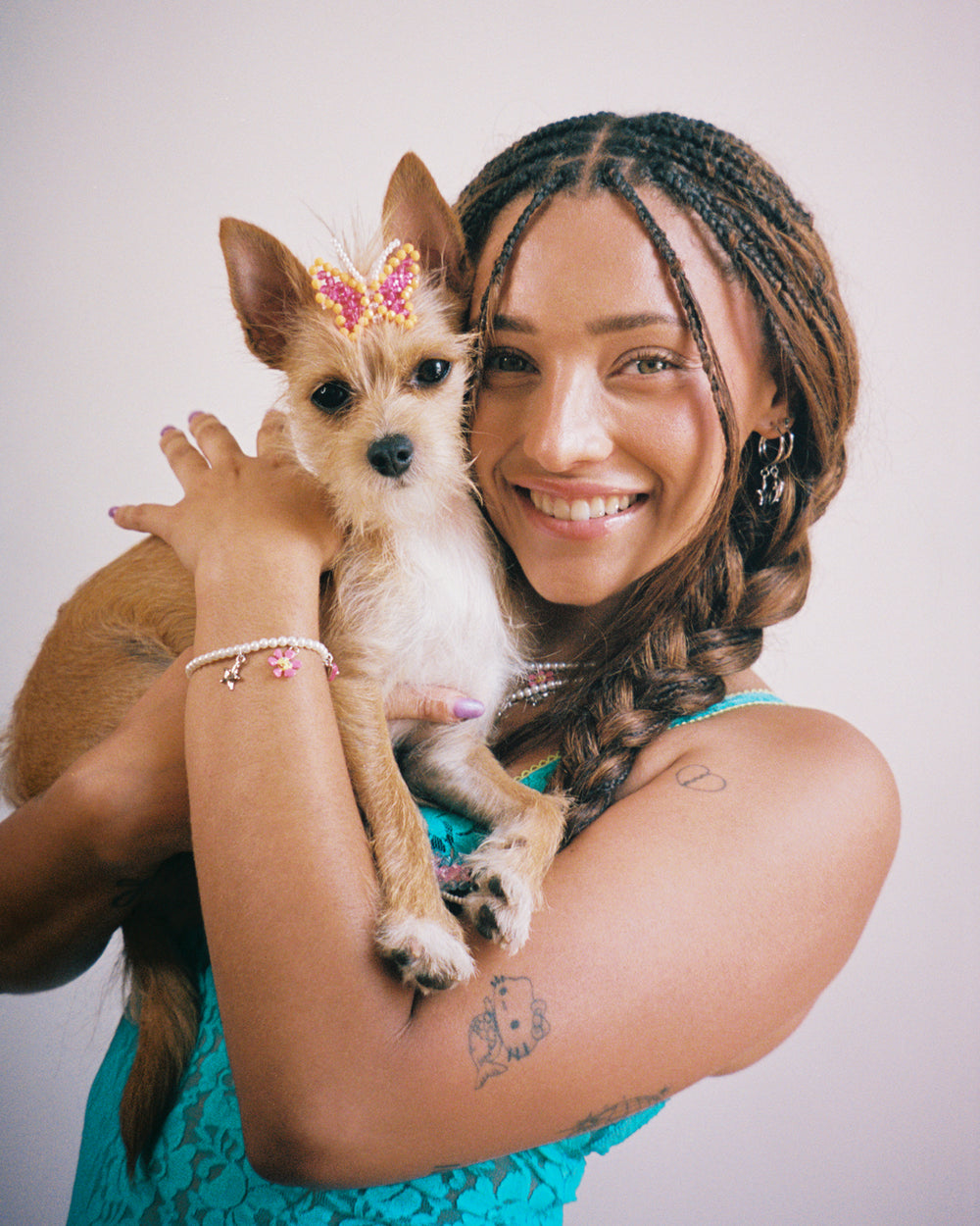 Chrome Tiny Joys Bracelet on Pearly Chain