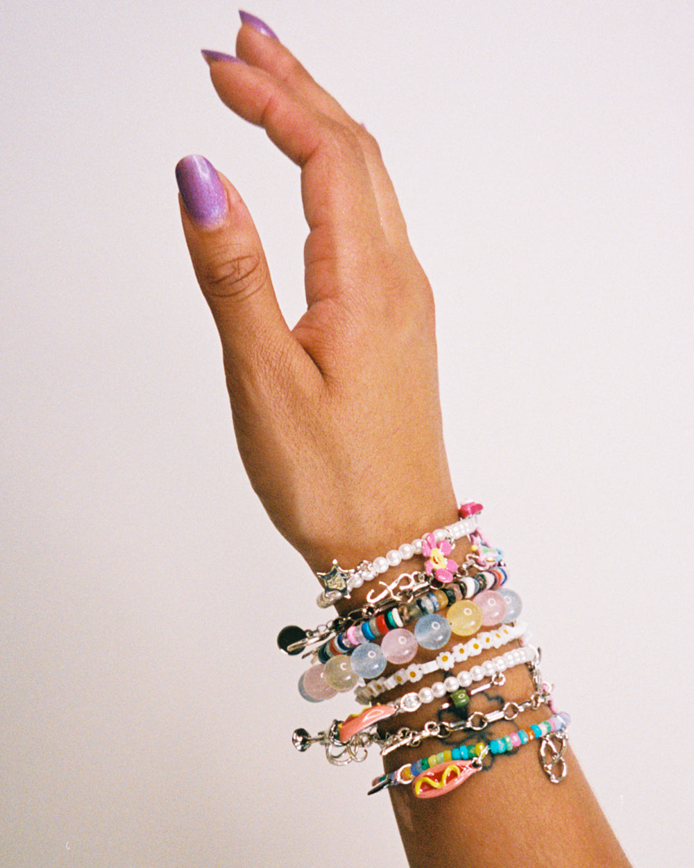 Chrome Tiny Joys Bracelet on Chantilly Opal Chain