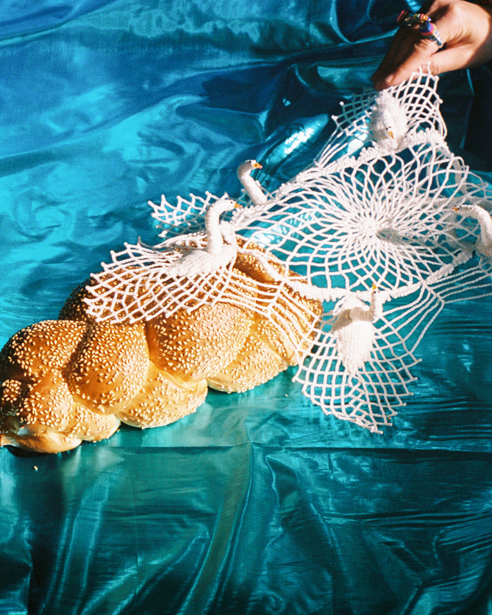 Swan Challah Cover