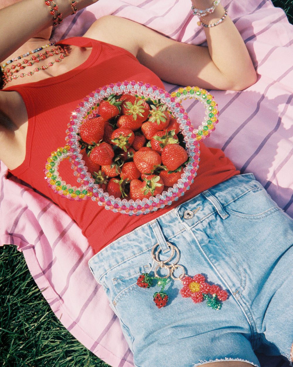 Twin Strawberries Bag Charm