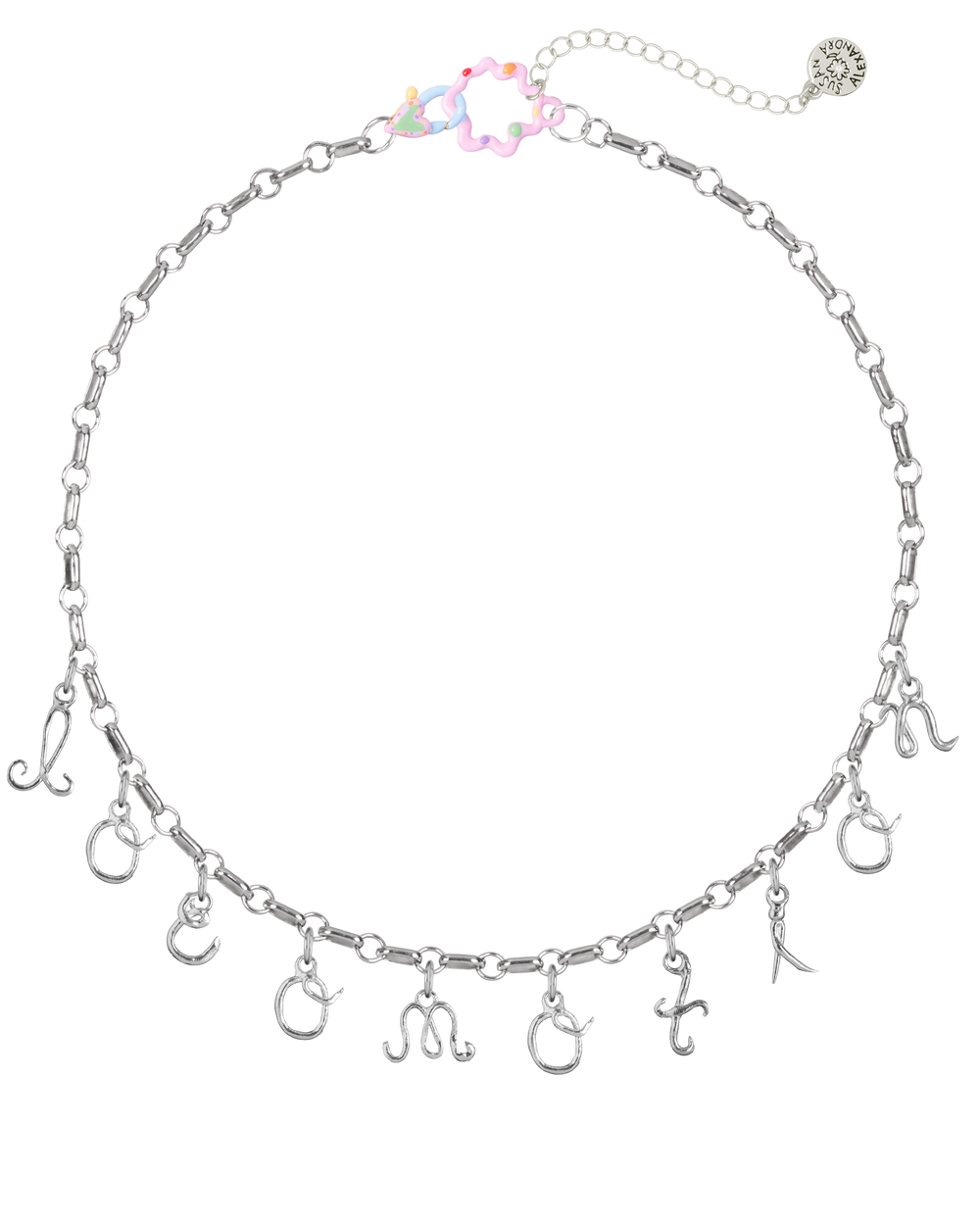 Sterling Silver Curtsy Letters Necklace