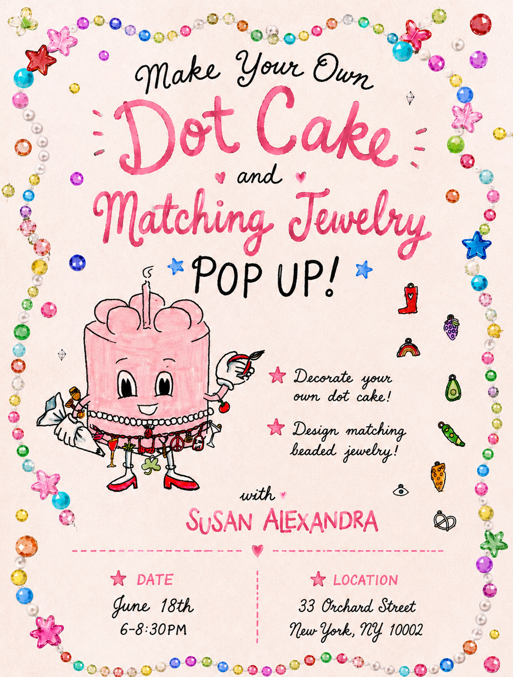 Dot Cake Bead Night with Gracie Baked