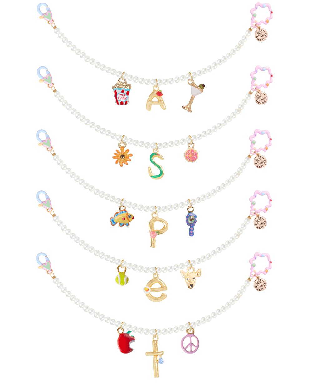 *Bridal Party 5 Pack* Initial + Charm Bracelet