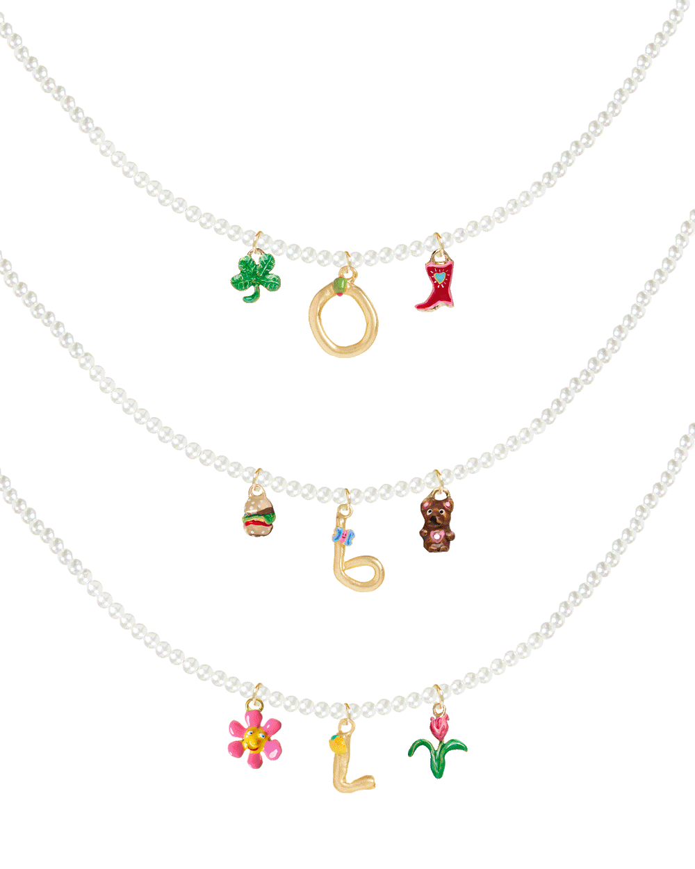 *Bridal Party 3 Pack* Initial + Charm Necklace