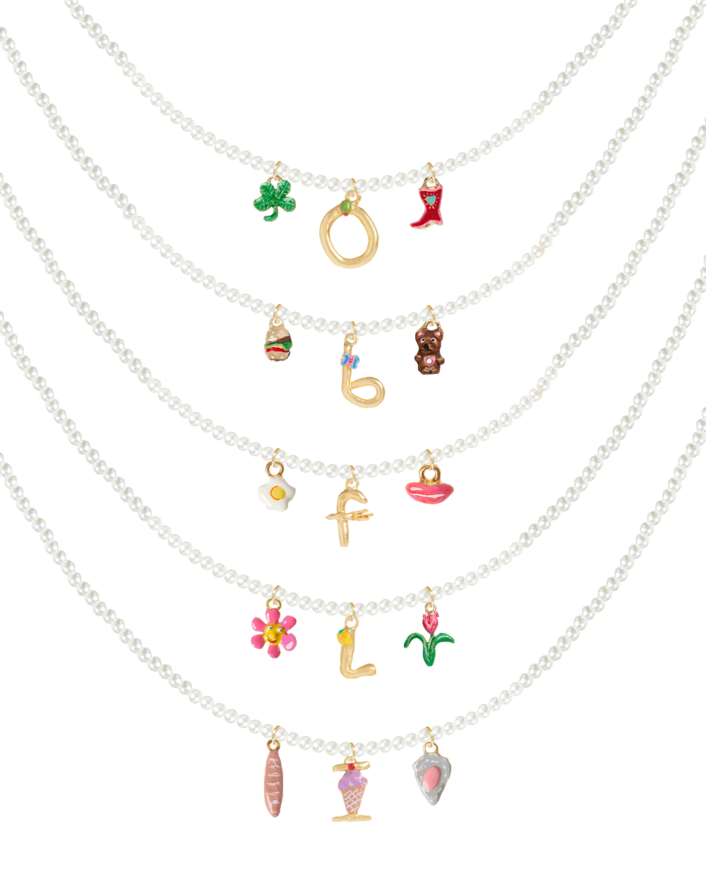 *Bridal Party 5 Pack* Initial + Charm Necklace