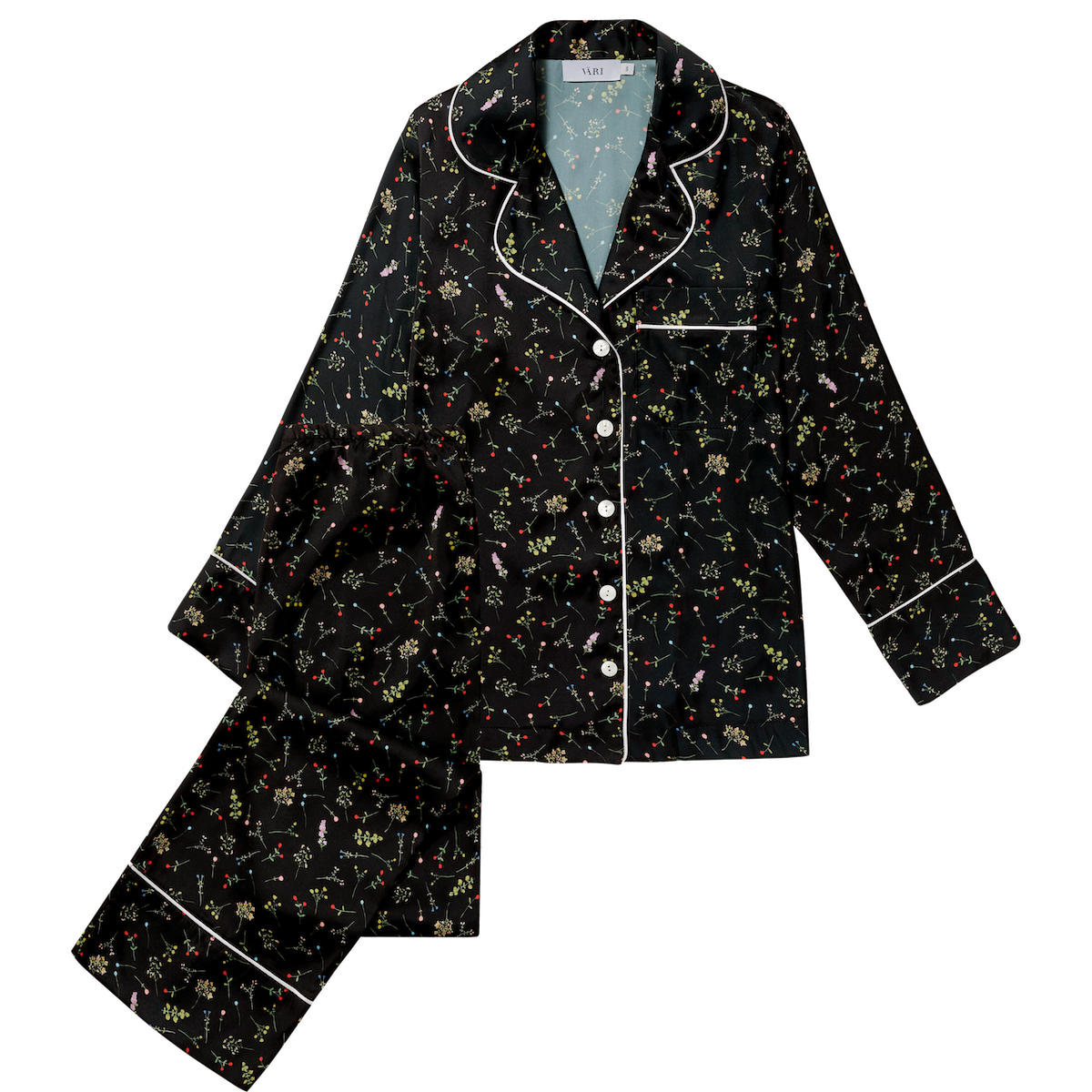 Vari Black Bloom Pajama Set